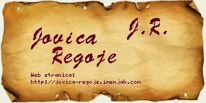 Jovica Regoje vizit kartica